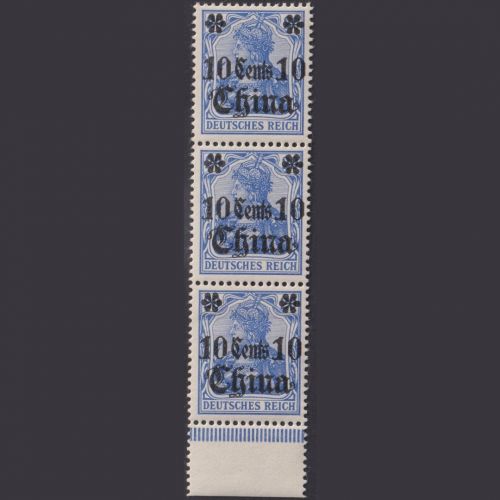 Deutsch Post in China - MiNr. 31 postfrisch - senkrechter Dreierstreifen