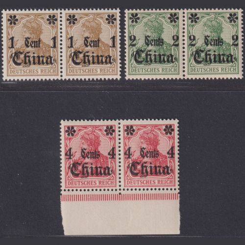 Deutsch Post in China - MiNr. 28-30 waagerechte Paare postfrisch