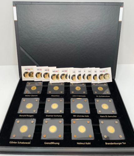 12 Goldmünzen je 1/500 Oz Gold 999 - 30 Jahre Mauerfall - Sammlung komplett