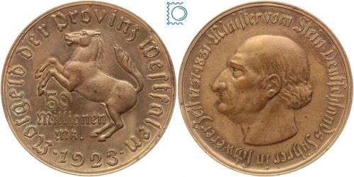 Notgeld Westfalen, 50 Millionen Mark 1923, Minister von Stein, J N27