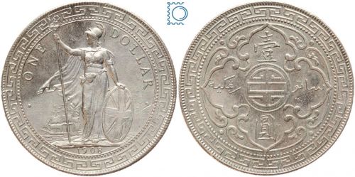 Grossbritannien Hongkong British Trade Dollar - 1 Dollar 1908 B - Bombay mint