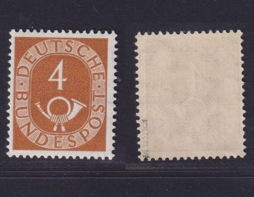 Bund MiNr. 124 - 4 Pf. Posthorn postfrisch, tiefst geprüft Schlegel BPP