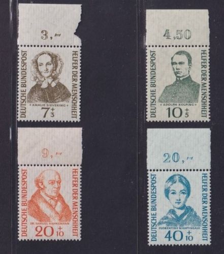 Bund, Michel Nr. 222-225 Oberrad postfrisch - Helfer der Menschheit (VI)