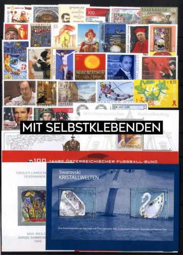 Österreich Jahrgang 2004 postfrisch komplett – mit Selbstklebenden