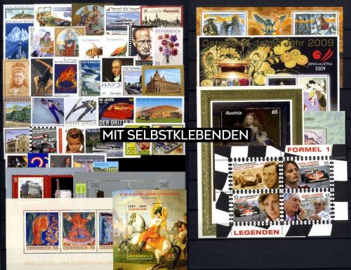 Österreich Jahrgang 2009 postfrisch komplett – mit Selbstklebenden