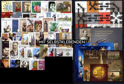 Österreich Jahrgang 2012 postfrisch komplett – mit Selbstklebenden