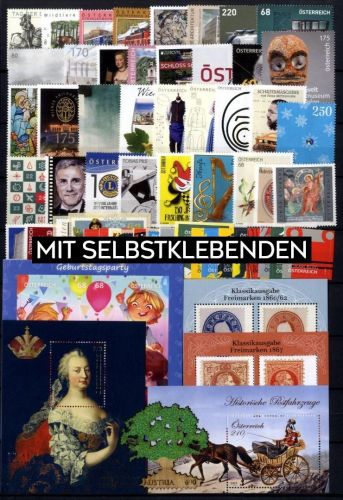 Österreich Jahrgang 2018 postfrisch komplett – mit Selbstklebenden