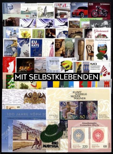 Österreich Jahrgang 2019 postfrisch komplett – mit Selbstklebenden