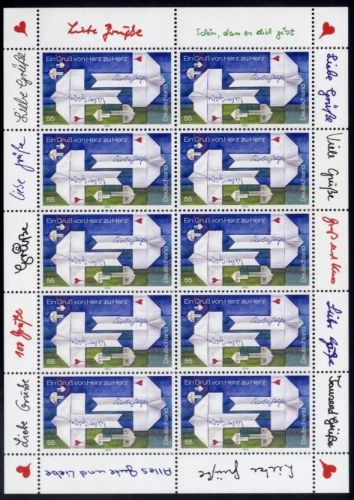 Bund, Michel Nr. 2387 Zehnerbogen postfrisch - Post! Papierflugzeuge