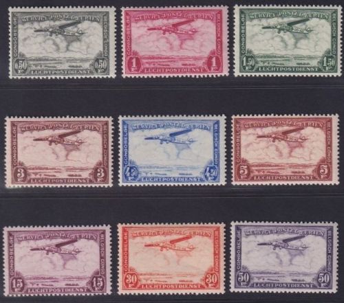 Belgisch-Kongo 1921 MiNr. 147-155 postfrisch - Flugpostmarken