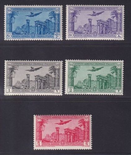 Italienisch-Tripolitanien 1931 - MiNr. 158-162 postfrisch - Flugpost - Ackerbau