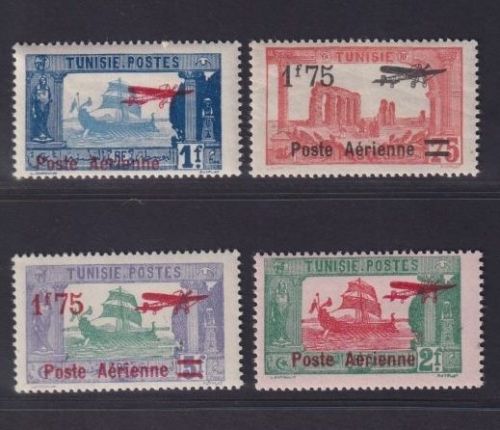 Tunesien 1927 MiNr. 147-150 postfrisch - Flugpostmarken Aufdrucke
