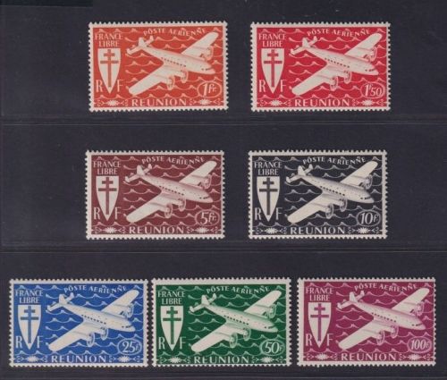 Reunion | Réunion 1944 MiNr. 285-291 postfrisch - Flugpostmarke RF