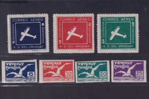 Uruguay 1924 MiNr. 282-284 & 232-326 postfrisch - Flugpostmarken