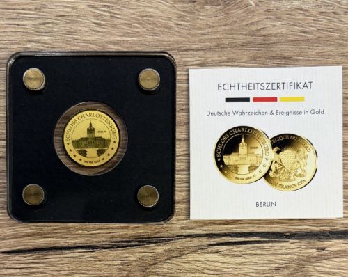 Goldmünze TSCHAD 2020 - 1/500 Oz Gold 999 - Schloss Charlottenburg Berlin