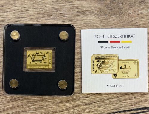 Goldbarren 2020 - 1/500 Oz Gold 999 - 30 Jahre Deutsche Einheit - Mauerfall