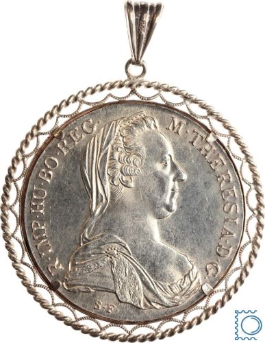 Maria Theresia Taler 1780 mit Fassung und Anhänger - wunderschön!
