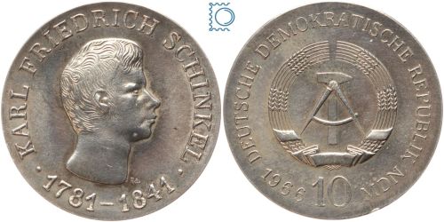 DDR 10 Mark 1966 - Karl Friedrich Schinkel - stempelglanz - J.1517