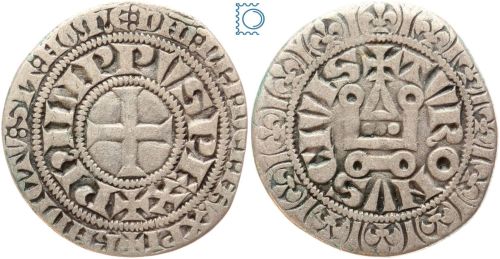 1285-1290 FRANKREICH Turnosgroschen Silber, Philipp IV. der Schöne