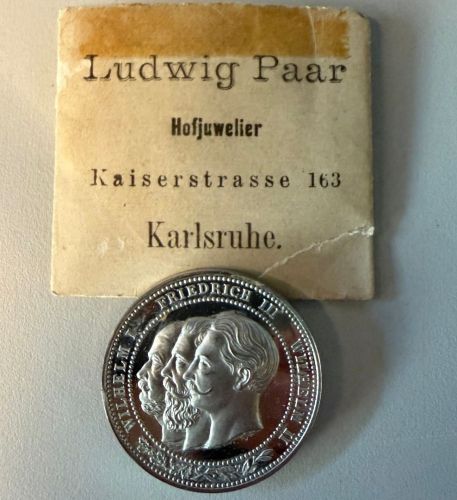 Preußen Medaille 1888 - Auf das Dreikaiserjahr vom Badisch Großherzoglichen Hofjuwelier Ludwig Paar