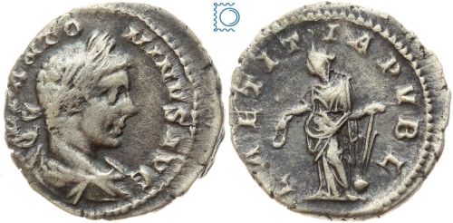 Denarius Elagabal 218-222 n. Chr., Providentia n.l. stehend