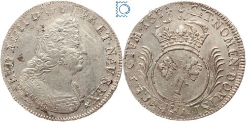 Frankreich Ecu aux palmes 1694 Ludwig XIV. (1643-1715) - Überprägung