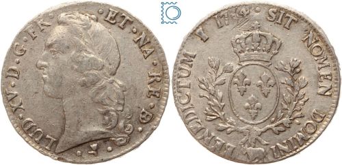 Frankreich Ecu de bearn au bandeau 1764 Mzz. Vache Kuh - Ludwig XV. (1715-1774)