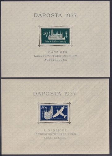 DANZIG Block 1 + 2 postfrisch - Blockpaar DAPOSTA 1937