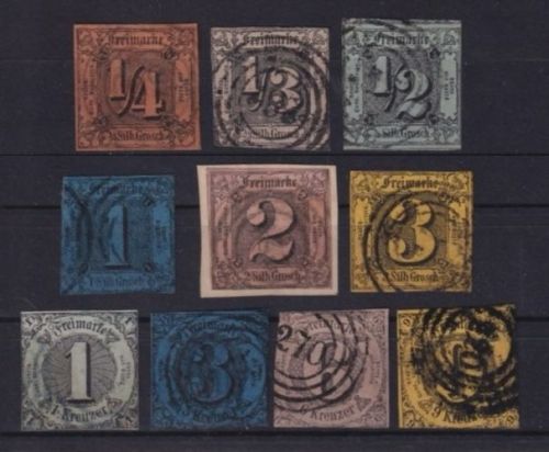 Thurn & Taxis Sammlung Michel Nr. 1-6 + 7-10 gestempelt