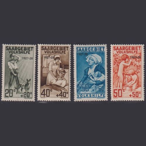 Saargebiet, Mi-Nr. 122-125 postfrisch - Volkshilfe 1927 - Pflegedienste (II)