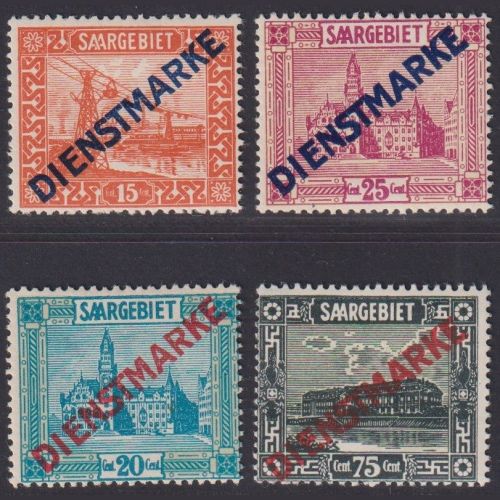 Saargebiet Dienstmarken MiNr. D 12-15 I ungebraucht mit Falz