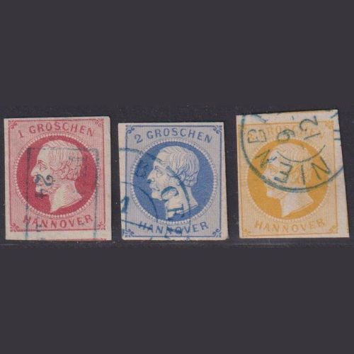 Preussen 1859 - MiNr. 14-16 gestempelt - König Friedrich Wilhelm IV.