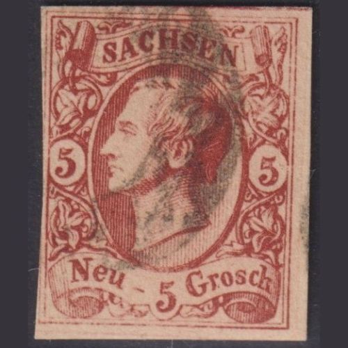 Sachsen 1856 - MiNr. 12 gestempelt - 5 Ngr. Johann I.