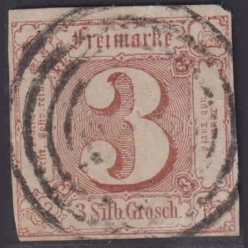 Thurn & Taxis 1861 - MiNr. 17 gestempelt - 3 Sgr. braunrot