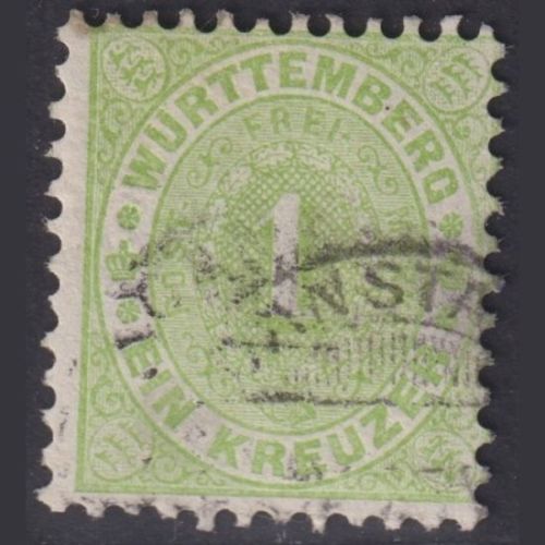 Altdeutschland Württemberg 1874 - MiNr. 43 gestempelt - 1 Kreuzer grün