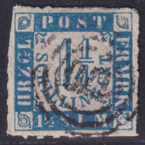 Holstein und Lauenburg 1864 | MiNr. 7 gestempelt - 1 1/4 Schilling blau