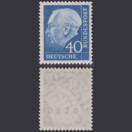 Bund, Heuss 40 Pf. / 260 xw R Rollenmarke, gerader Nr. 0820 postfrisch