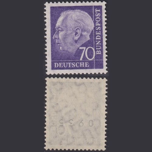 Bund, Heuss 70 Pf. / 263 xw R Rollenmarke, ungerader Nr. 0935 postfrisch