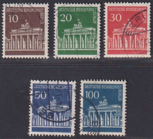 Berlin, Michel Nr. 286-290 R gestempelt Rollenmarken - Brandenburger Tor