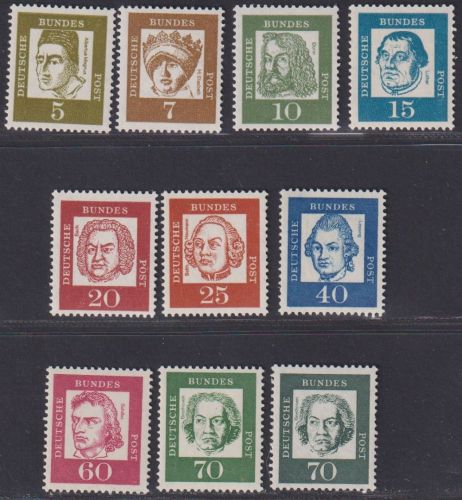 Bund MiNr. 347-358 y R postfrisch; Rollenmarken mit ungerader Nr. komplett