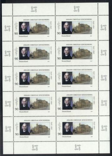Bund, Michel Nr. 2588 Zehnerbogen postfrisch - Johann Christian Senckenberg