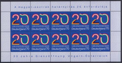 Bund Nr. 2759 Zehnerbogen postfrisch - 20 Jahre Grenzöffnung Ungarn-Österreich