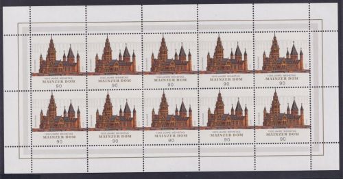 Bund, Michel Nr. 2752 Zehnerbogen postfrisch - 1000 Jahre Weihe Mainzer Dom
