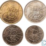RUSSLAND Spitzbergen 1993 KMS - 10, 25, 50, 100 Rubel - Arktikugol im Blister