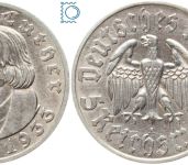 Deutsches Reich, 5 Mark 1933 A, Martin Luther, Jäger 353