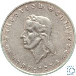 Deutsches Reich - 5 Mark 1934 F - Friedrich Schiller - Jäger 359