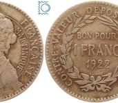 Martinique 1 Franc 1922 Paris, Französische Kolonien