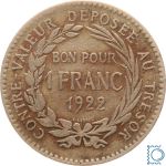 Martinique 1 Franc 1922 Paris, Französische Kolonien