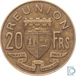 Reunion 20 Francs 1962 Aluminiumbronze, Französische Kolonien