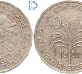 Guadeloupe 50 Centimes 1921, Französische Kolonien